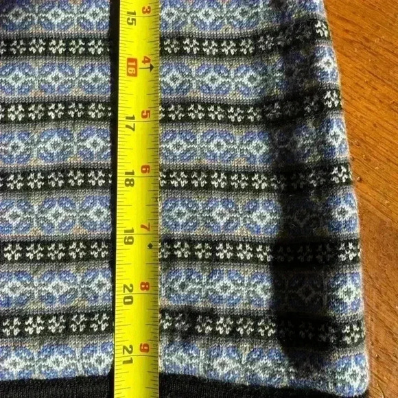 100% Merino Wool Button Up Sweater By Willi Smith Blue and Black Size Small - Picture 9 of 10